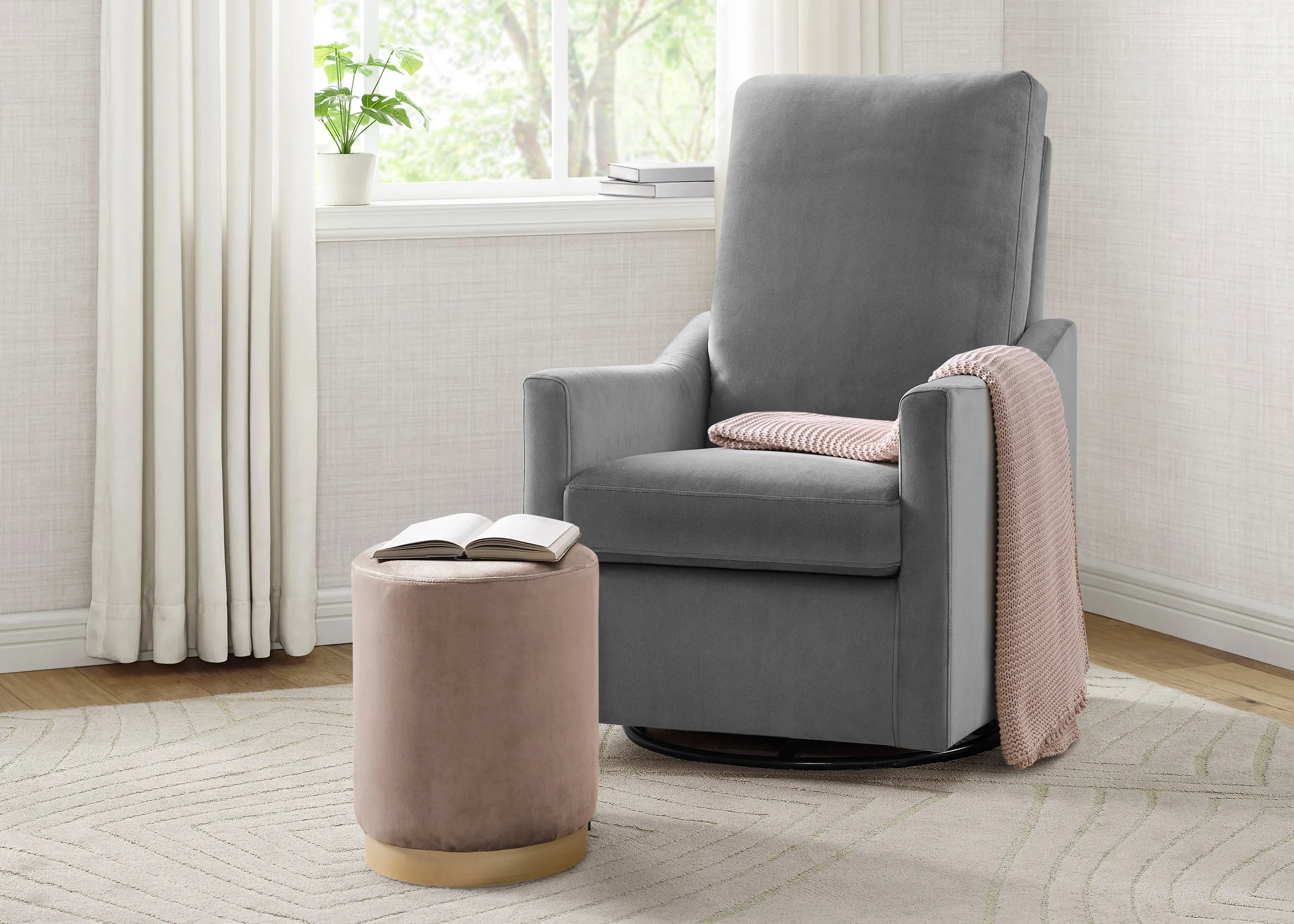 Andie Nursery Glider Swivel Chair with LiveSmart Fabric