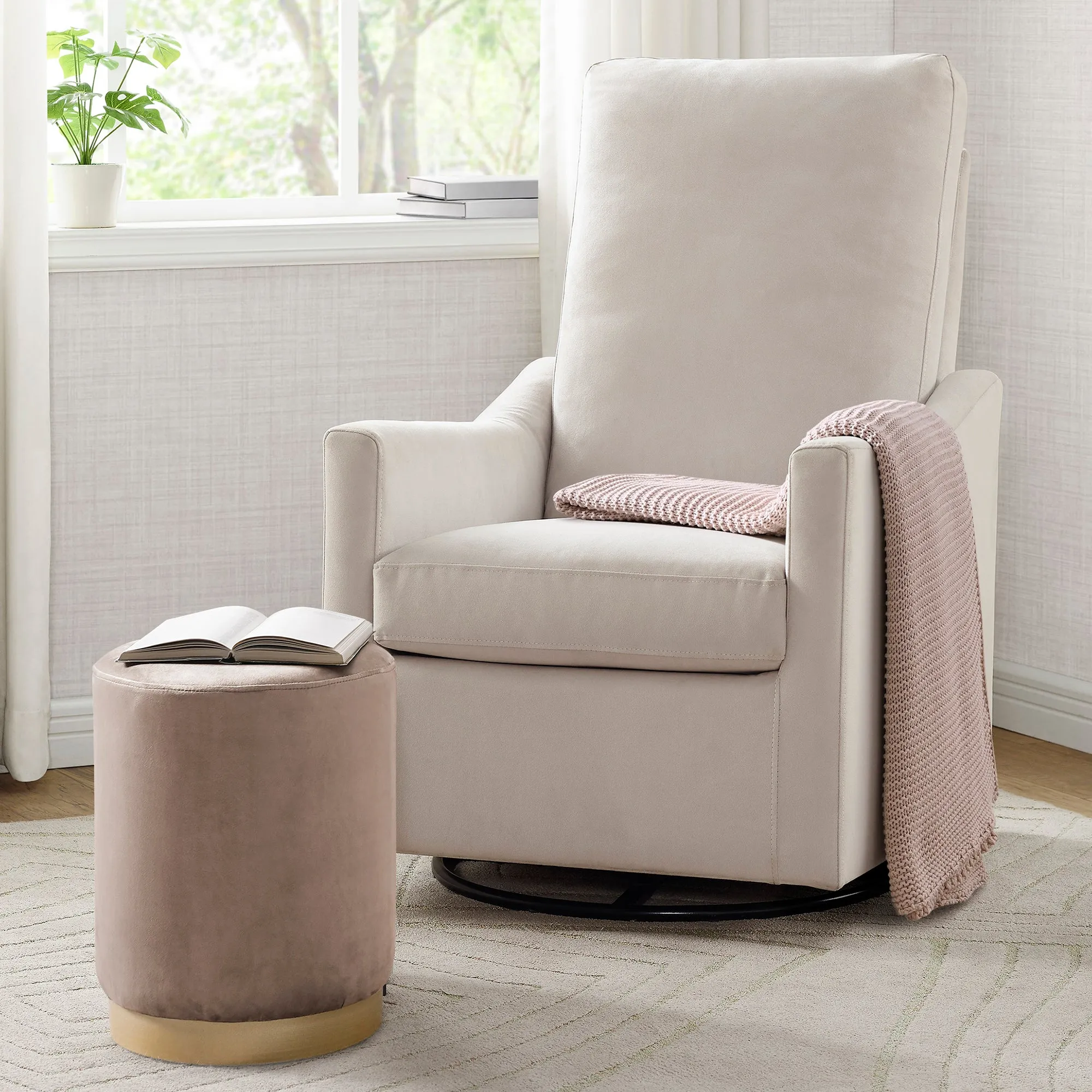 Andie Nursery Glider Swivel Chair with LiveSmart Fabric