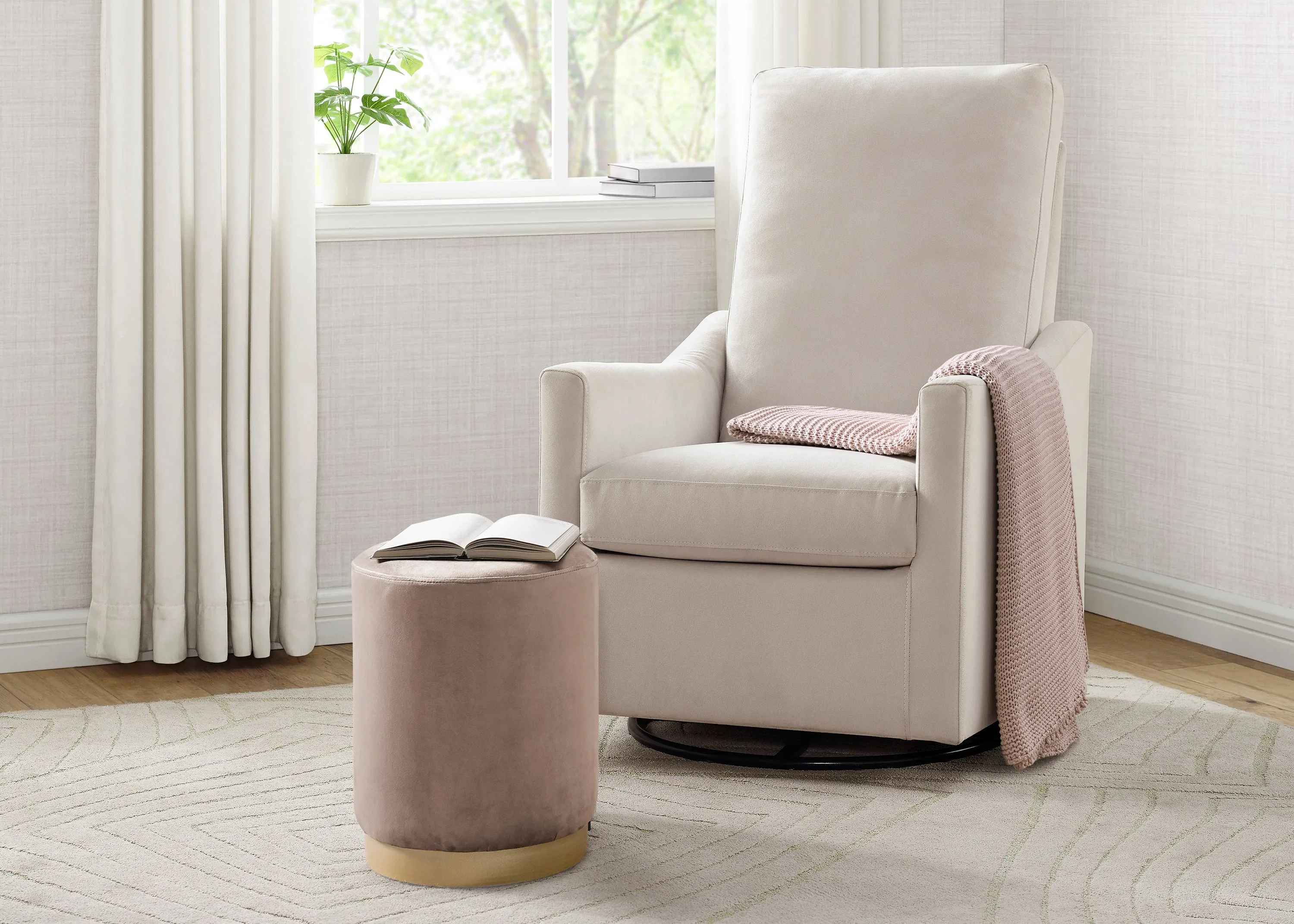 Andie Nursery Glider Swivel Chair with LiveSmart Fabric