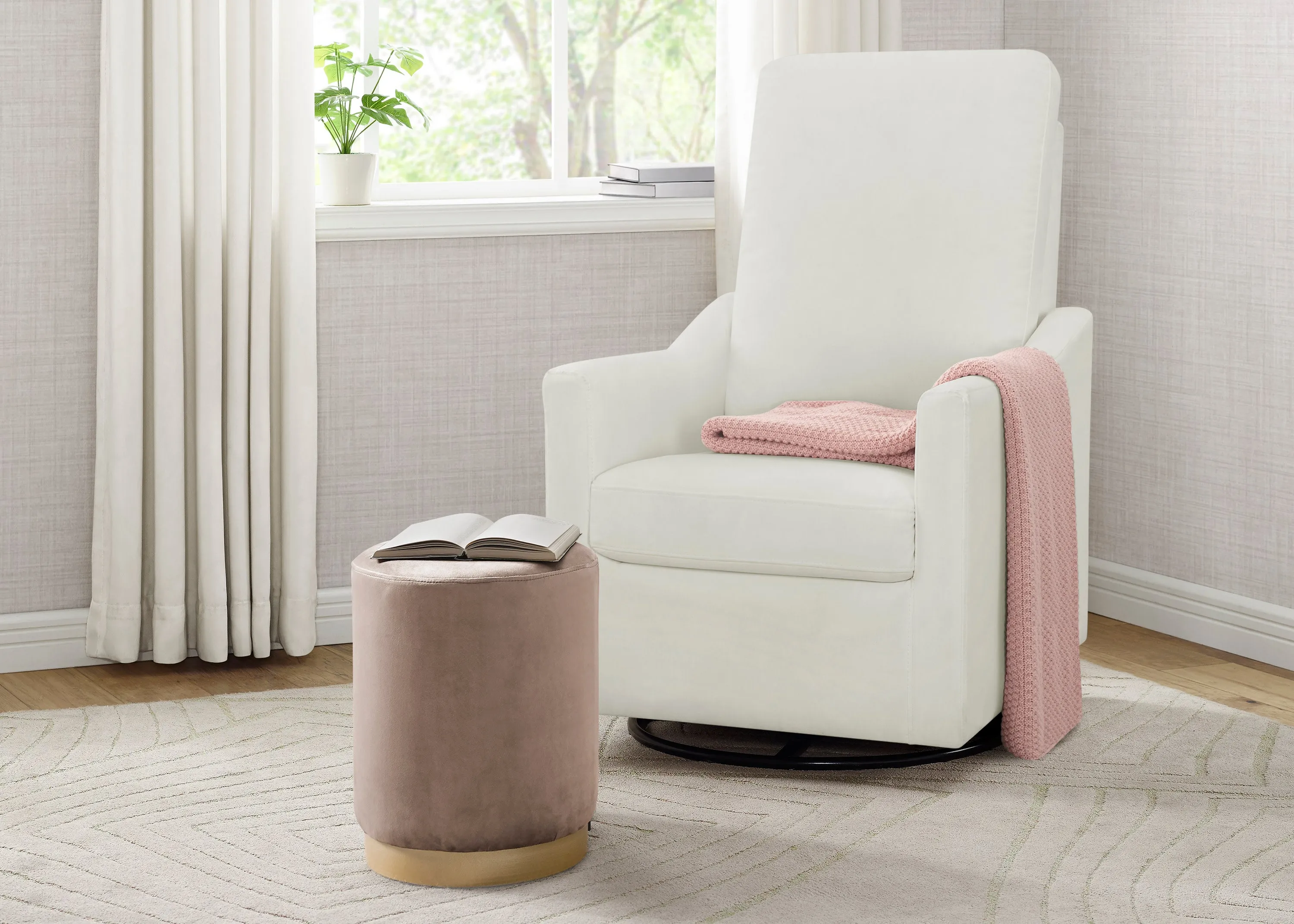 Andie Nursery Glider Swivel Chair with Stain-Resistant LiveSmart Fabric