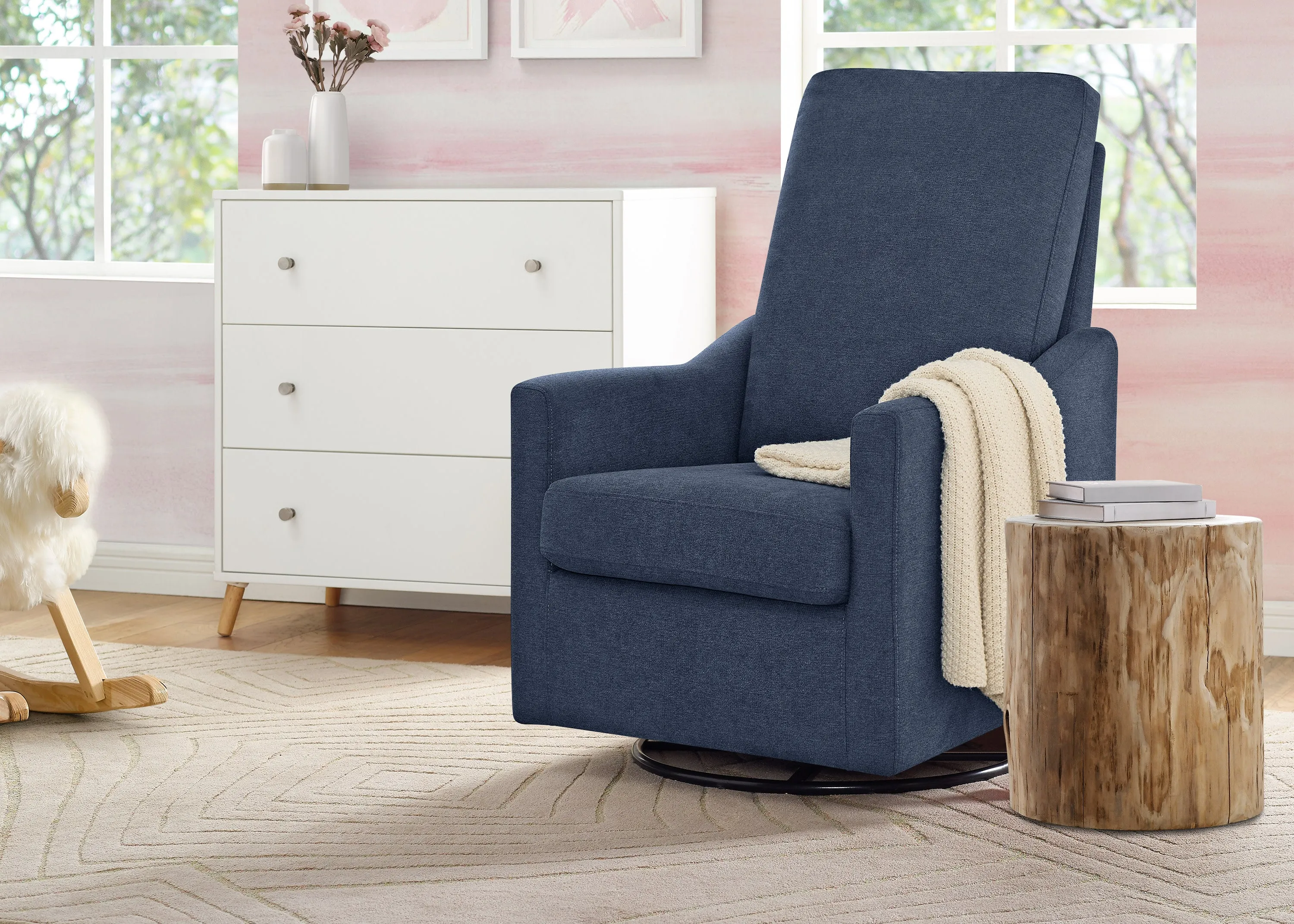 Andie Nursery Glider Swivel Chair with Stain-Resistant LiveSmart Fabric