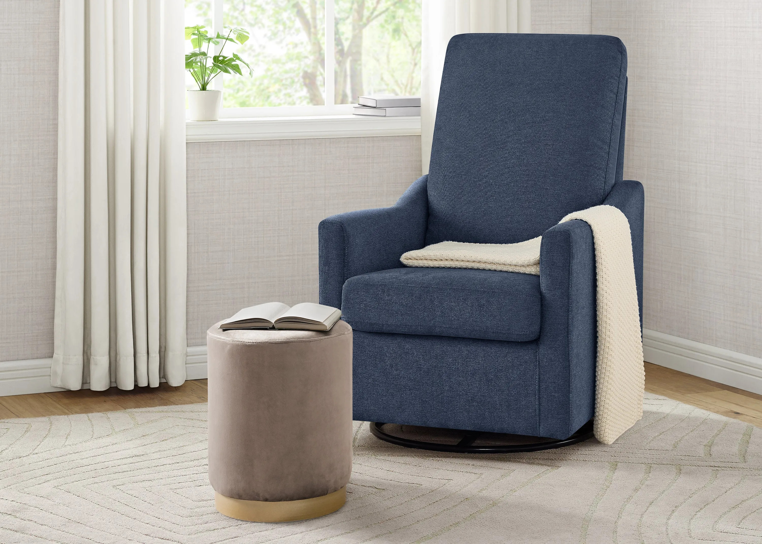 Andie Nursery Glider Swivel Chair with Stain-Resistant LiveSmart Fabric