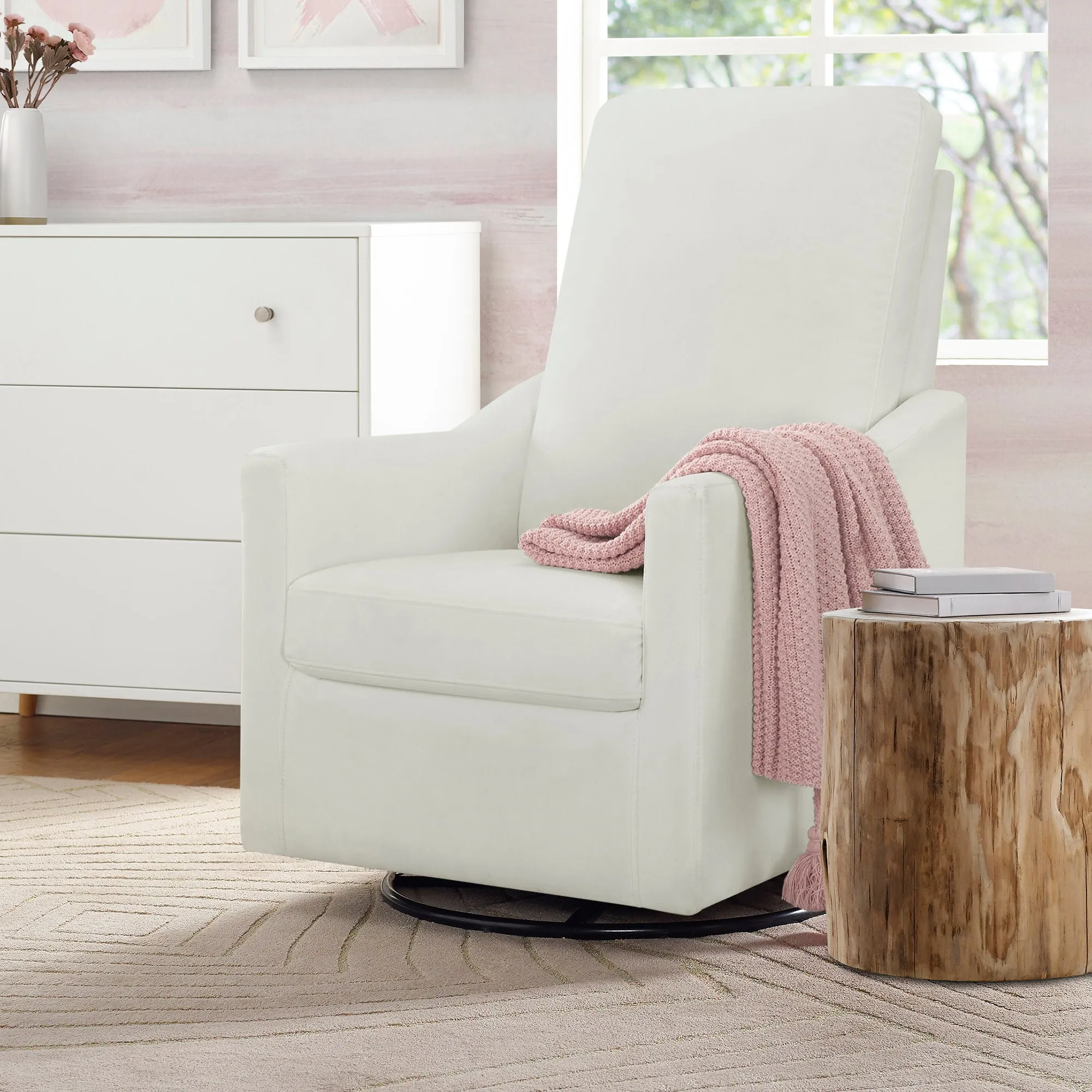 Andie Nursery Glider Swivel Chair with Stain-Resistant LiveSmart Fabric