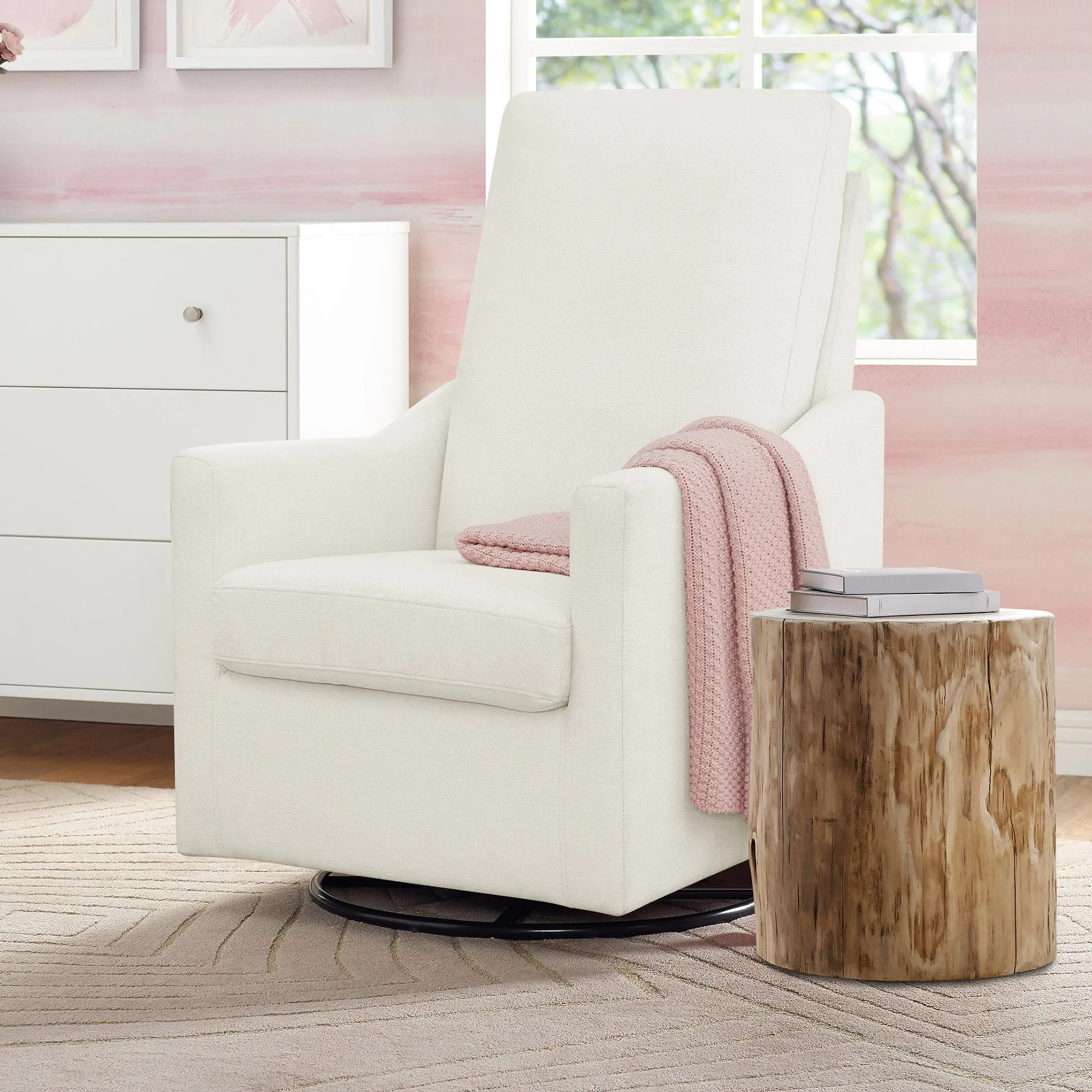 Andie Nursery Glider Swivel Chair with Stain-Resistant LiveSmart Fabric