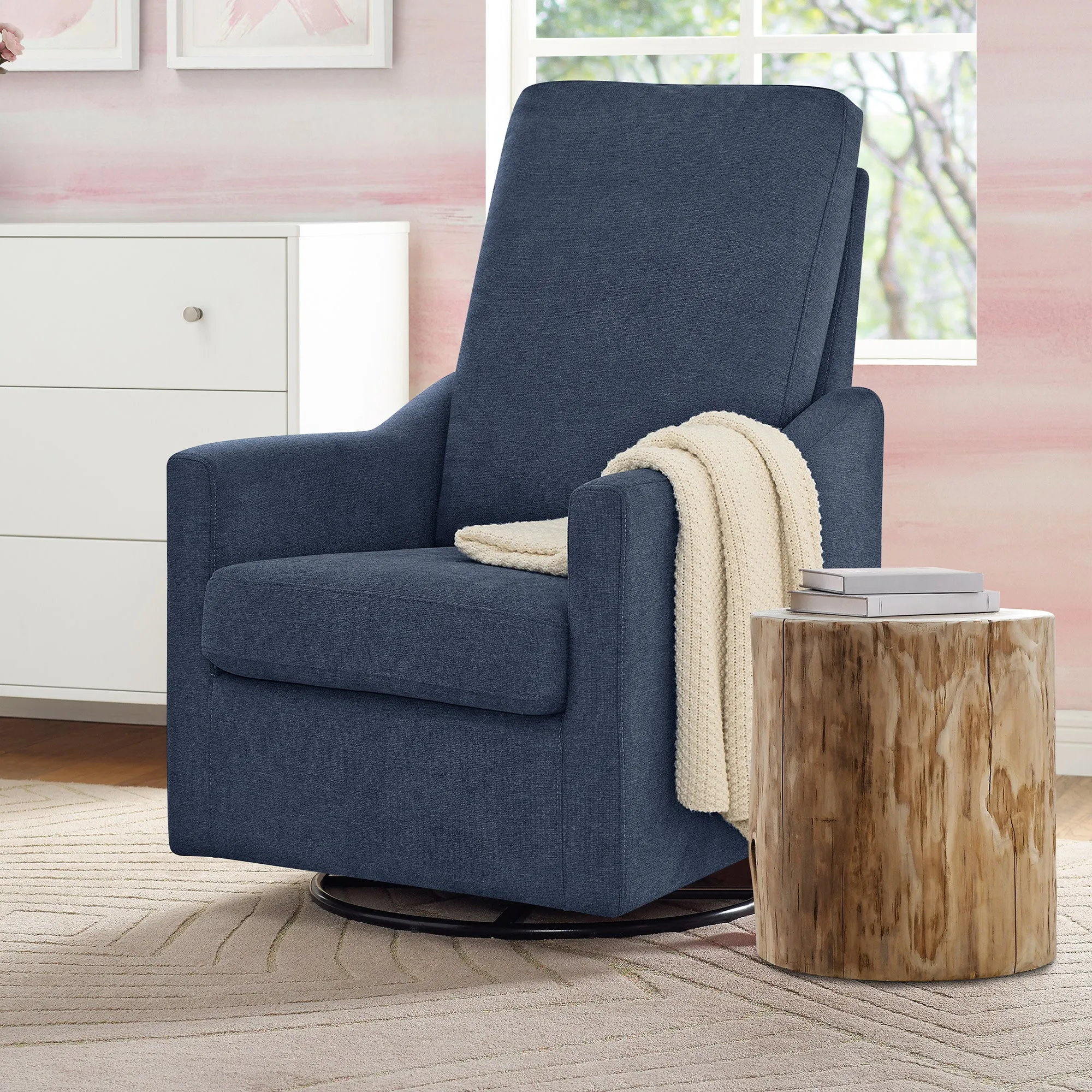 Andie Nursery Glider Swivel Chair with Stain-Resistant LiveSmart Fabric