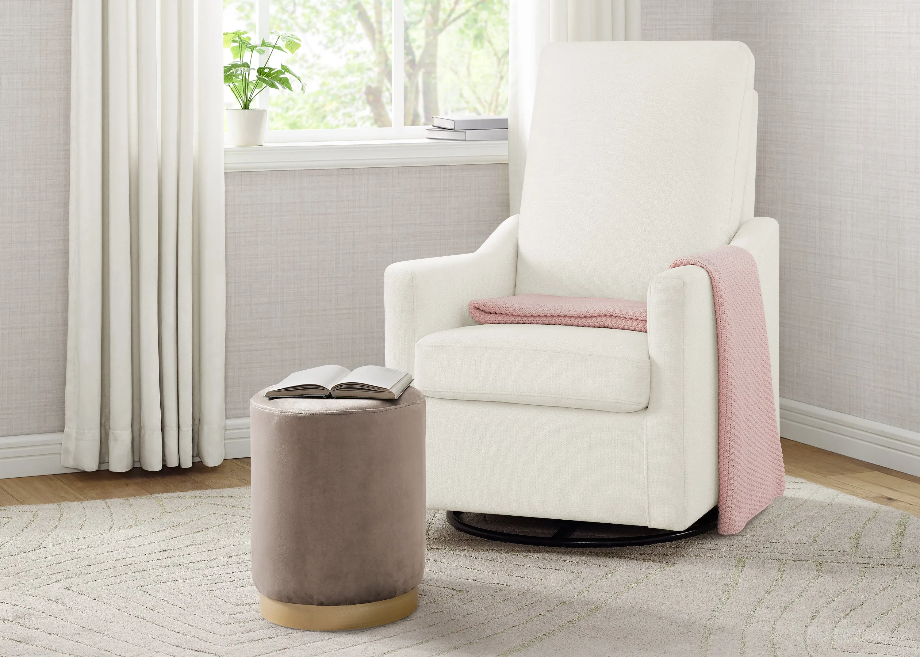 Andie Nursery Glider Swivel Chair with Stain-Resistant LiveSmart Fabric