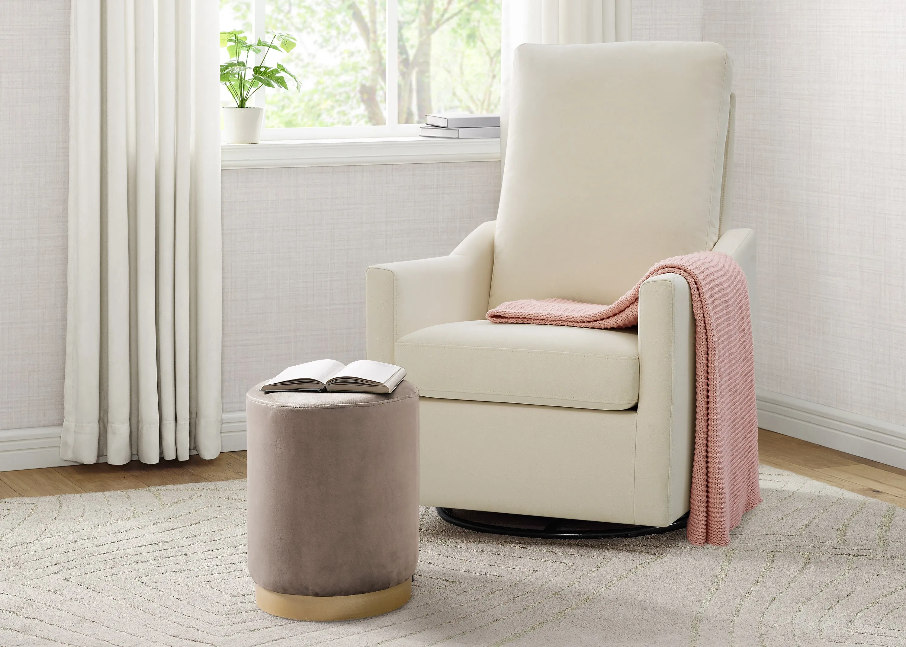 Andie Nursery Glider Swivel Chair with Stain-Resistant LiveSmart Fabric