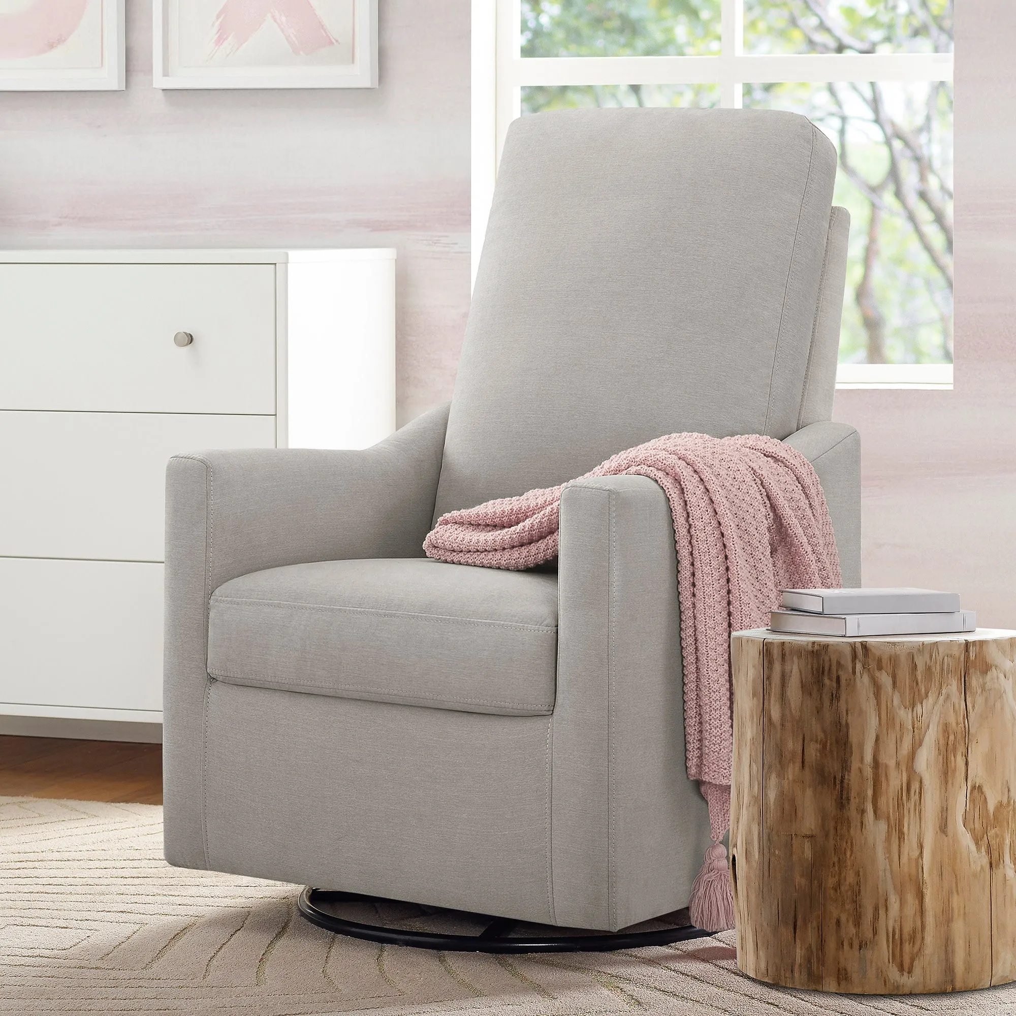Andie Nursery Glider Swivel Chair with Stain-Resistant LiveSmart Fabric