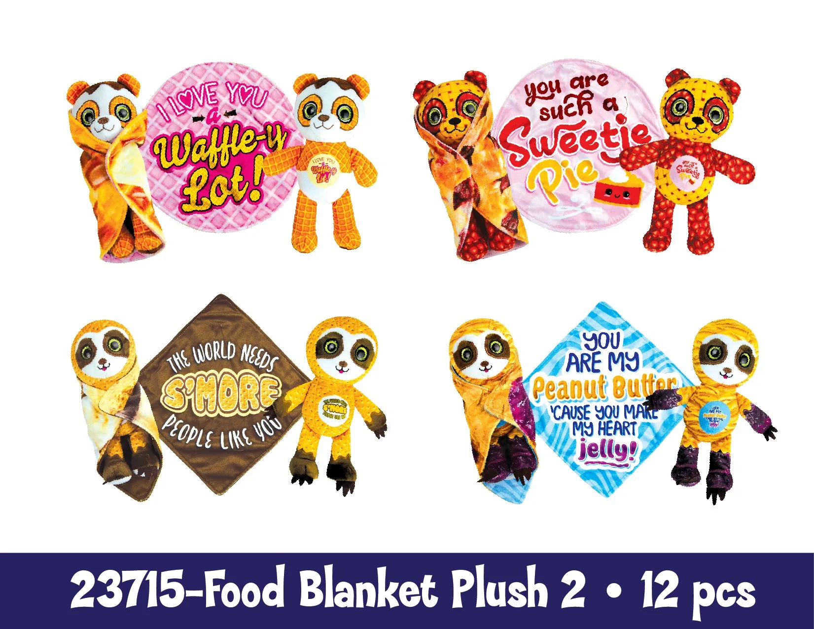 Blanket Plush Assortment Floor Display - 36 Pieces Per Retail Ready Display 88461