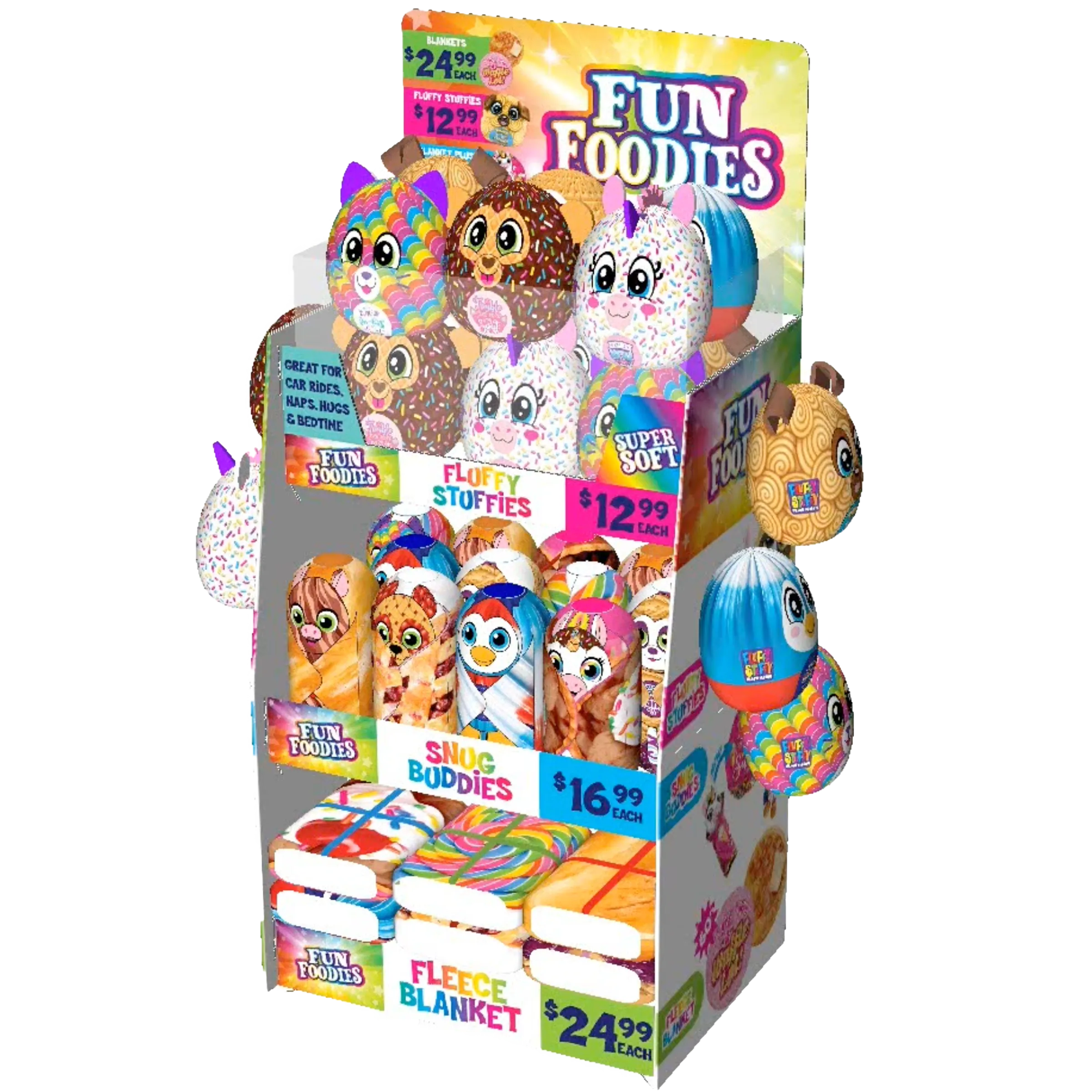 Blanket Plush Assortment Floor Display - 36 Pieces Per Retail Ready Display 88461