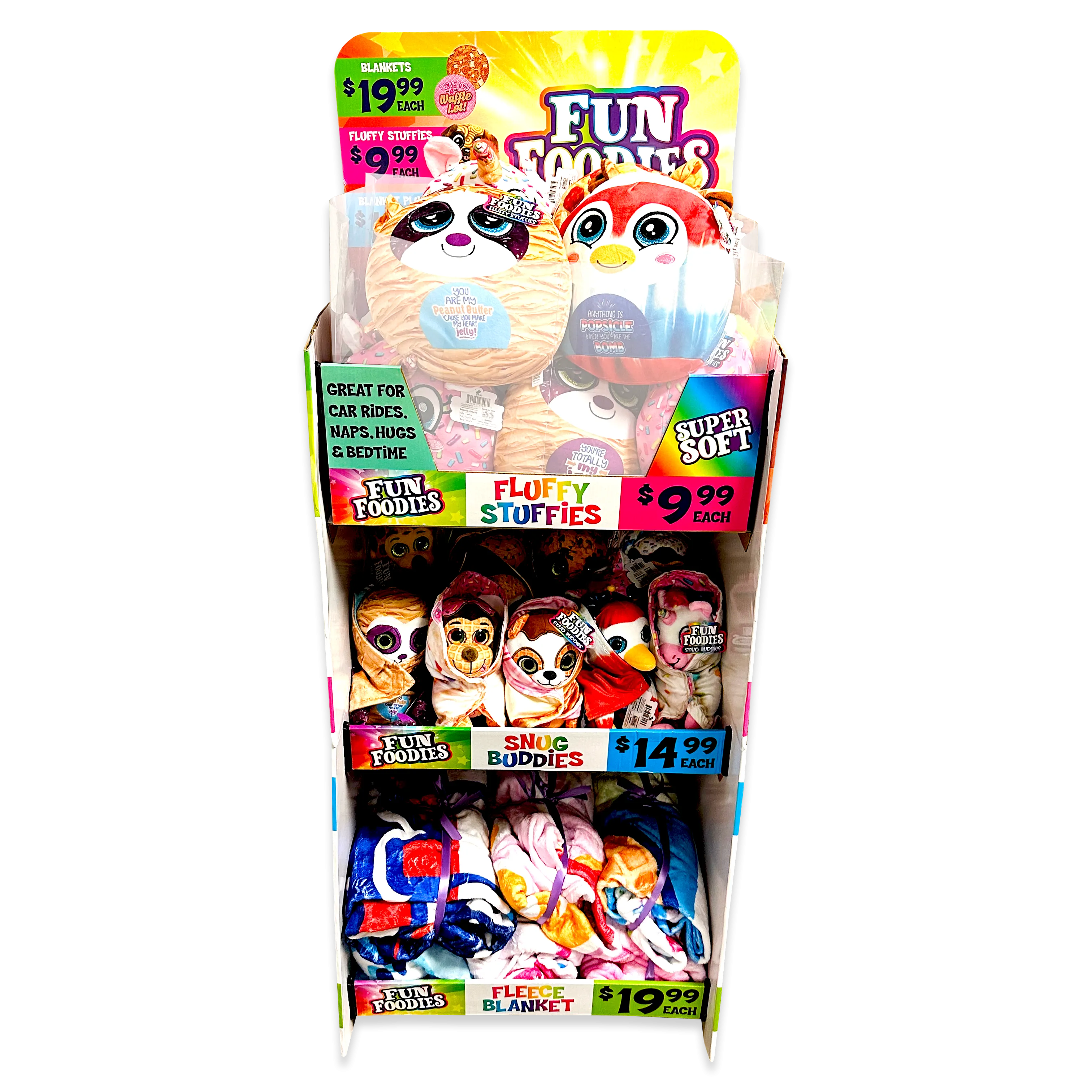 Blanket Plush Floor Display Assortment Floor Display - 36 Pieces Per Retail Ready Display 88399