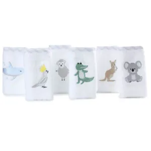 Bubba Blue Aussie Animals Face Washers 6pk