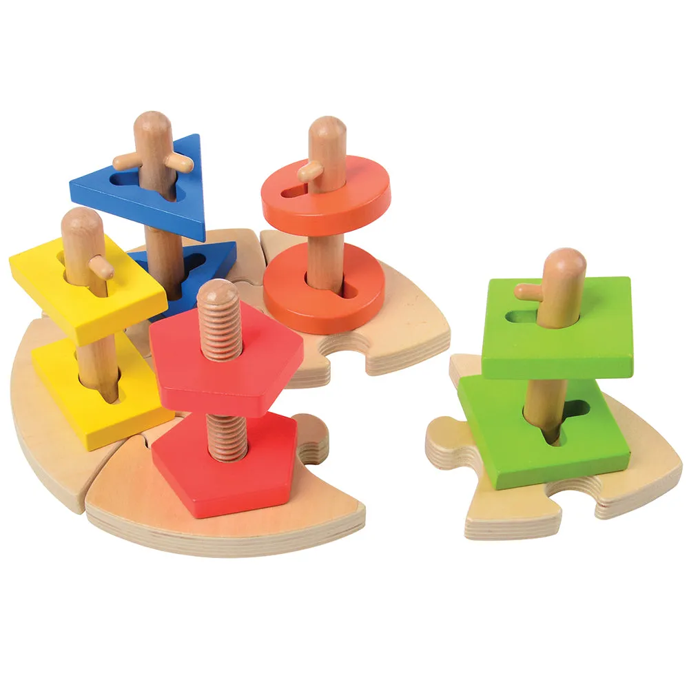 Color & Shape Twisting Puzzle Set | 20-Piece Toddler Toy
