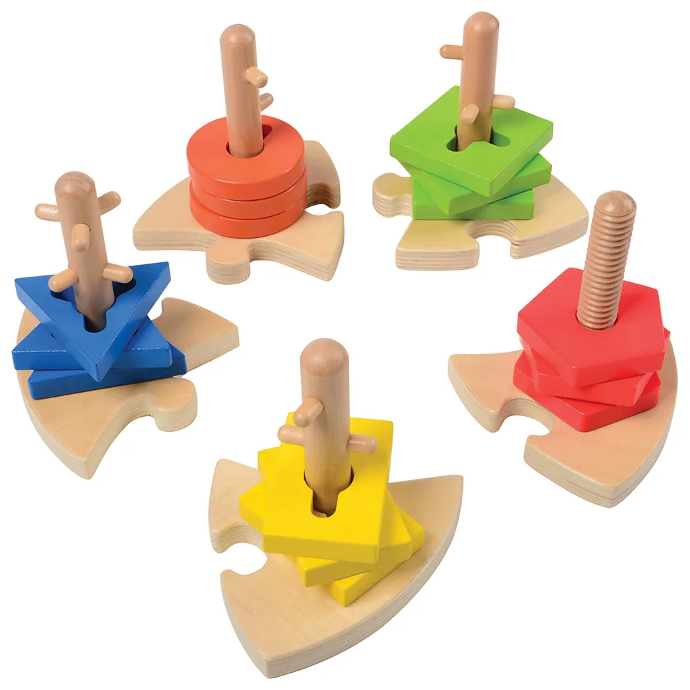 Color & Shape Twisting Puzzle Set | 20-Piece Toddler Toy