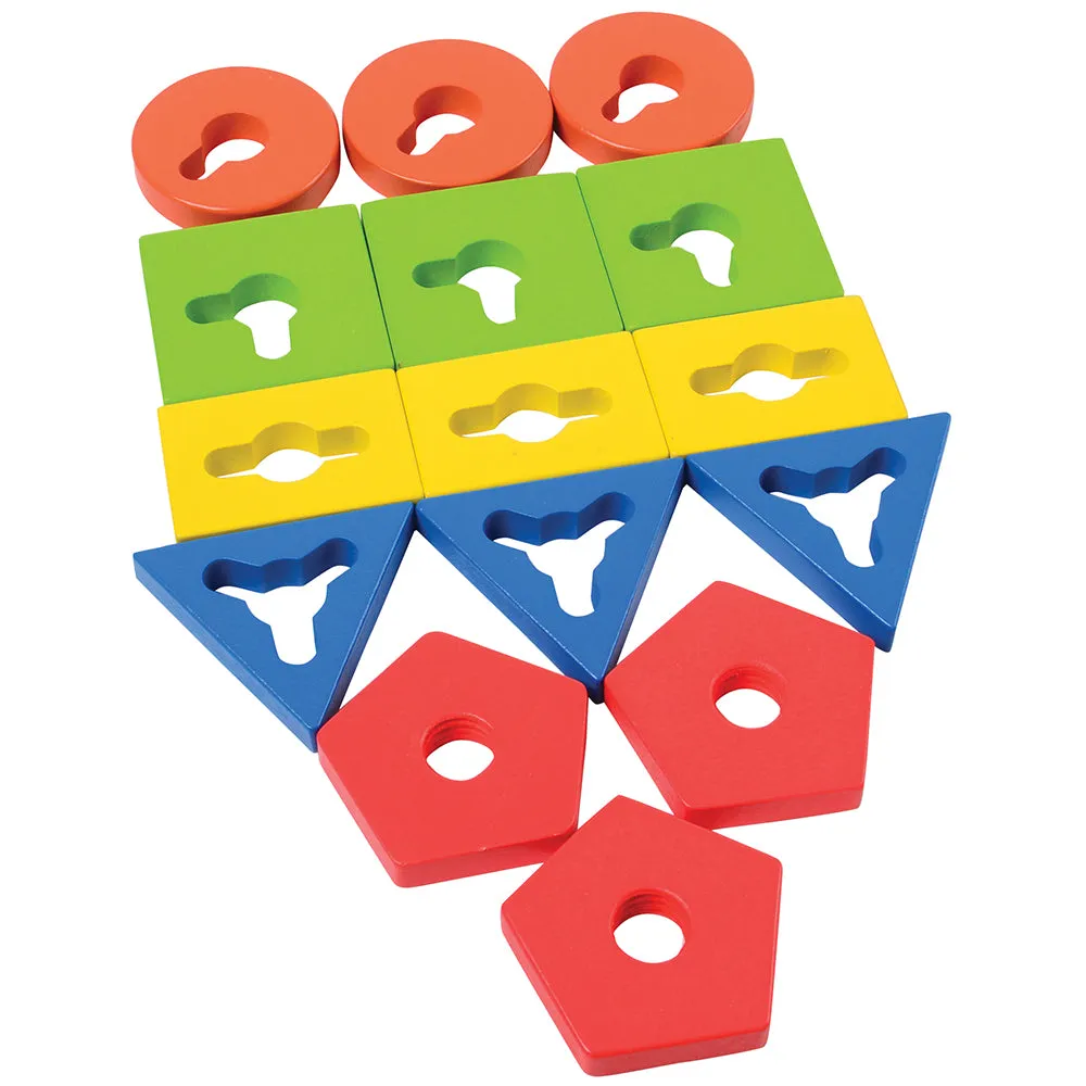 Color & Shape Twisting Puzzle Set | 20-Piece Toddler Toy