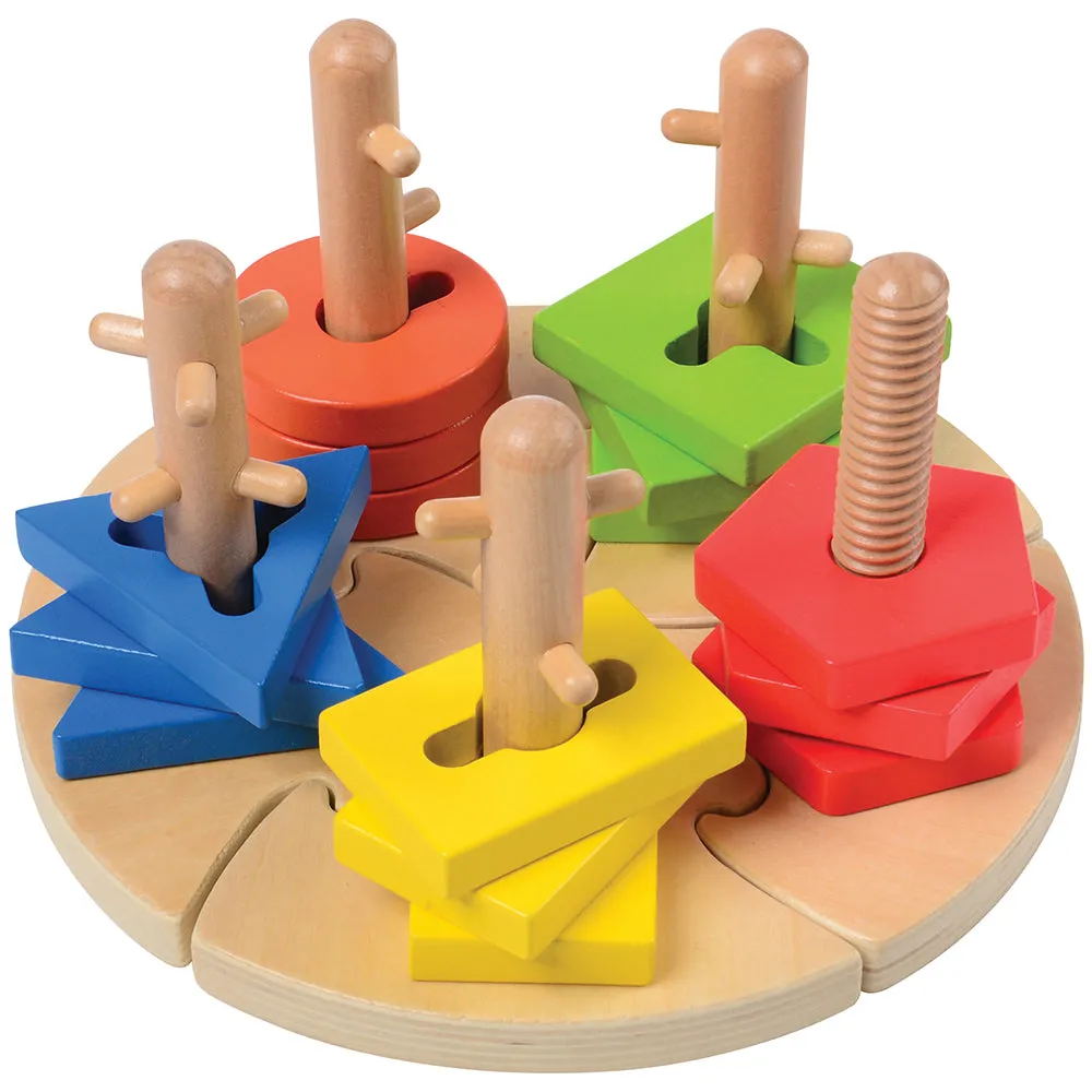 Color & Shape Twisting Puzzle Set | 20-Piece Toddler Toy