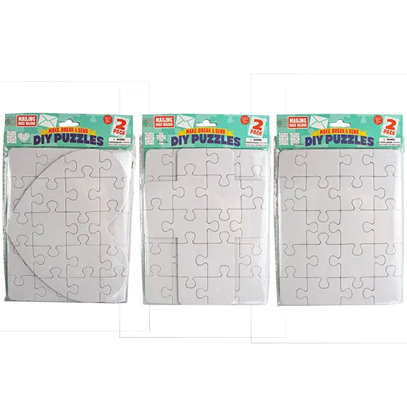 DIY Blank Puzzle 2 Pack Set - 12 Pieces Per Retail Ready Display 22039
