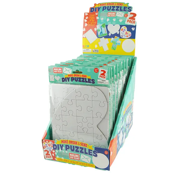 DIY Blank Puzzle 2 Pack Set - 12 Pieces Per Retail Ready Display 22039