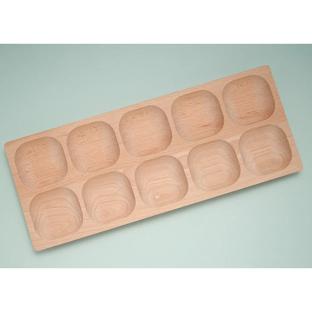 Eco-Friendly Wooden 10-Frame Math Tray | Beech Wood Counting & Place Value Tool