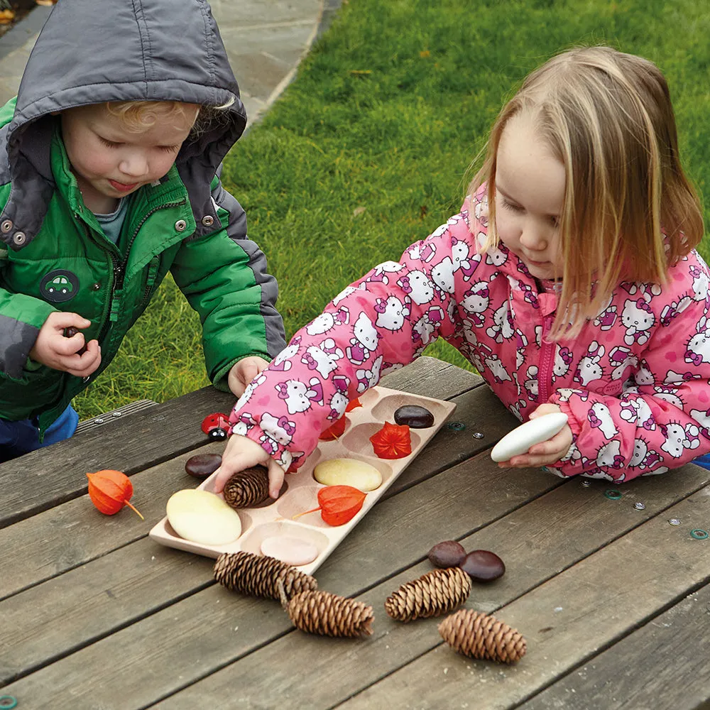 Eco-Friendly Wooden 10-Frame Math Tray | Beech Wood Counting & Place Value Tool