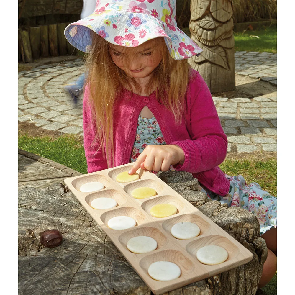 Eco-Friendly Wooden 10-Frame Math Tray | Beech Wood Counting & Place Value Tool