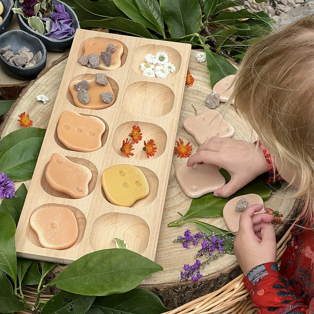Eco-Friendly Wooden 10-Frame Math Tray | Beech Wood Counting & Place Value Tool