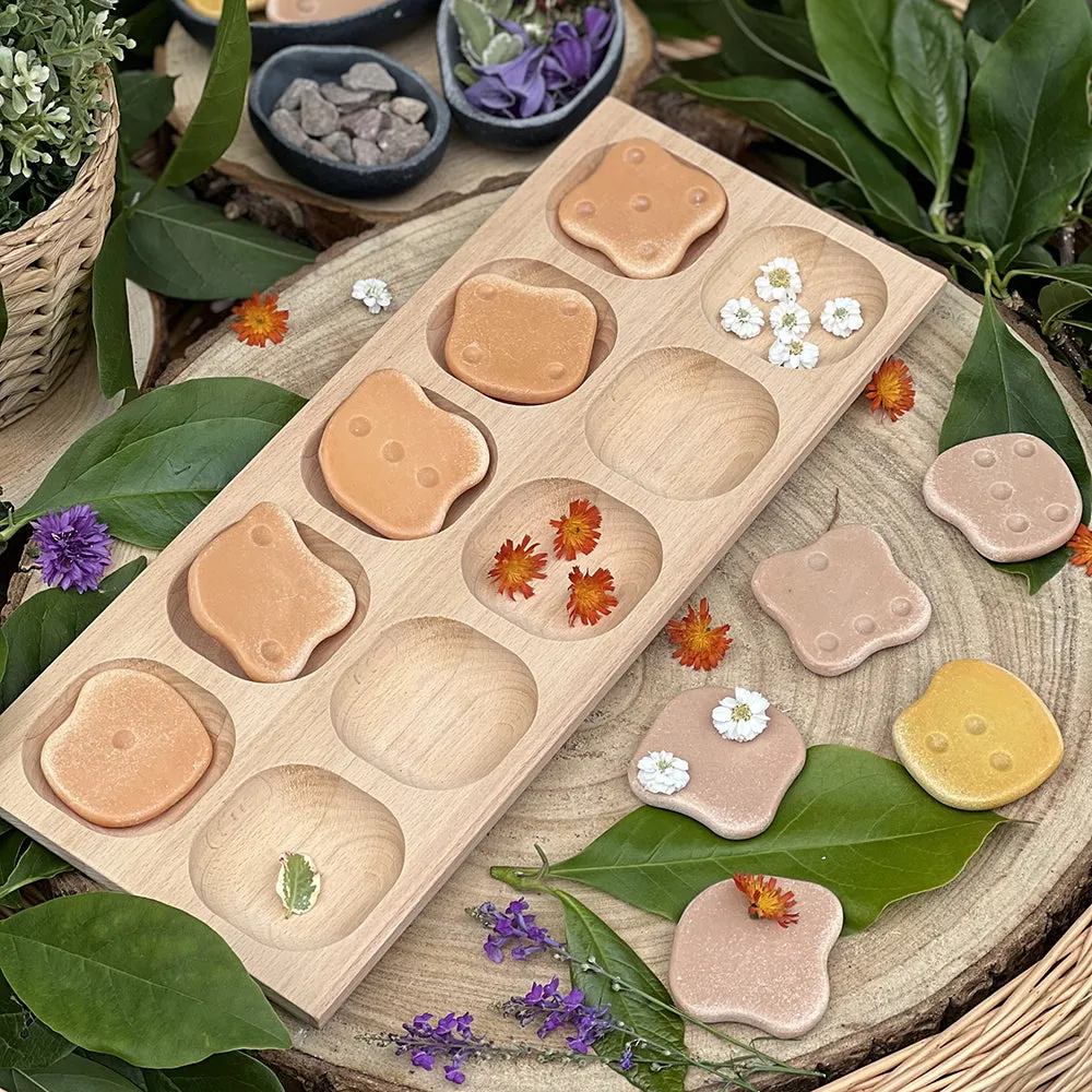 Eco-Friendly Wooden 10-Frame Math Tray | Beech Wood Counting & Place Value Tool