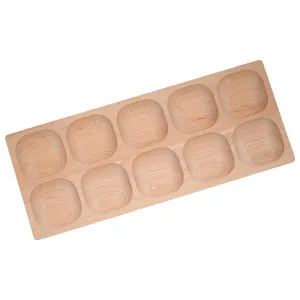 Eco-Friendly Wooden 10-Frame Math Tray | Beech Wood Counting & Place Value Tool