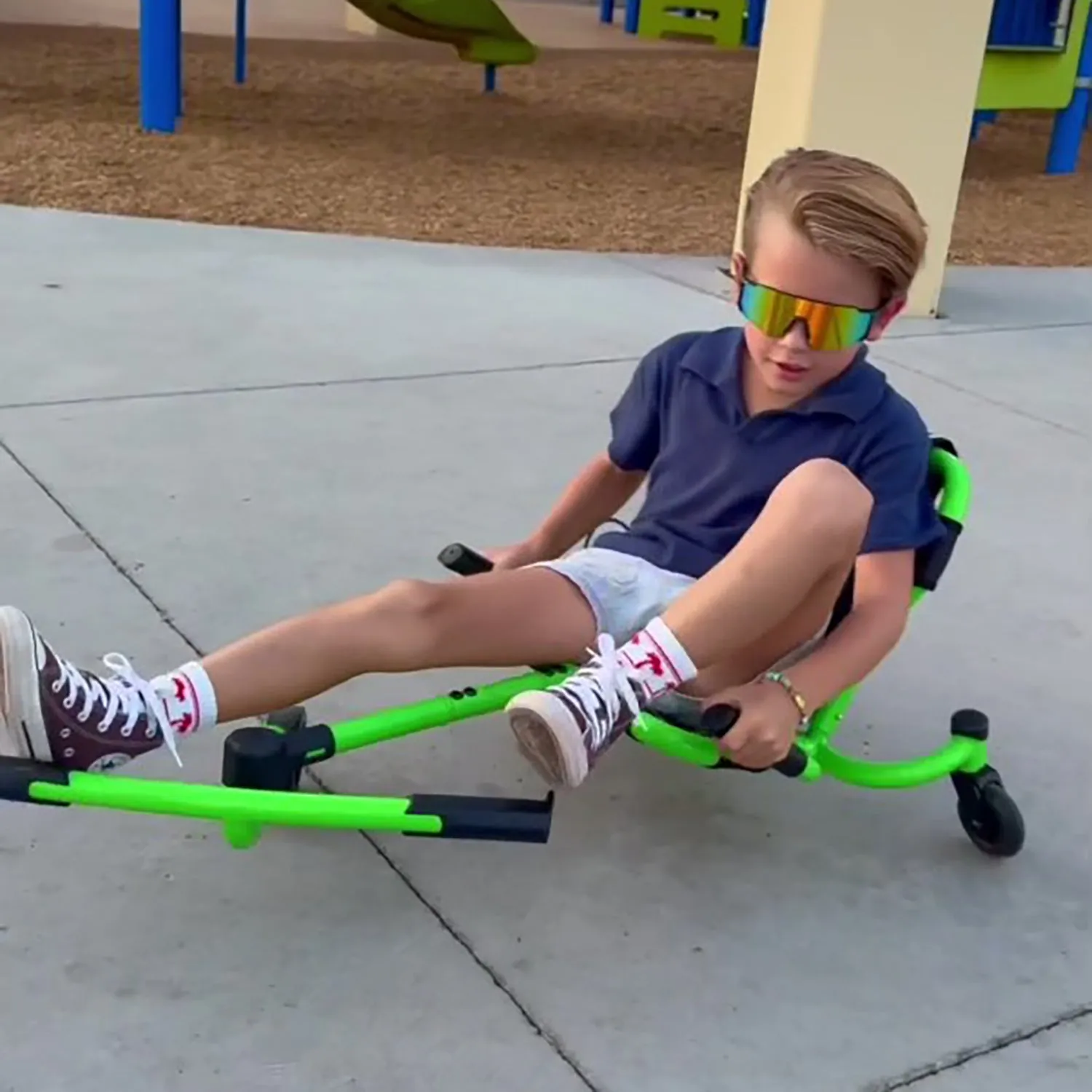 EzyRoller Spinner Ride-On Scooter - Lime Green - Pedal-Free Twist on Fun for Kids & Teens