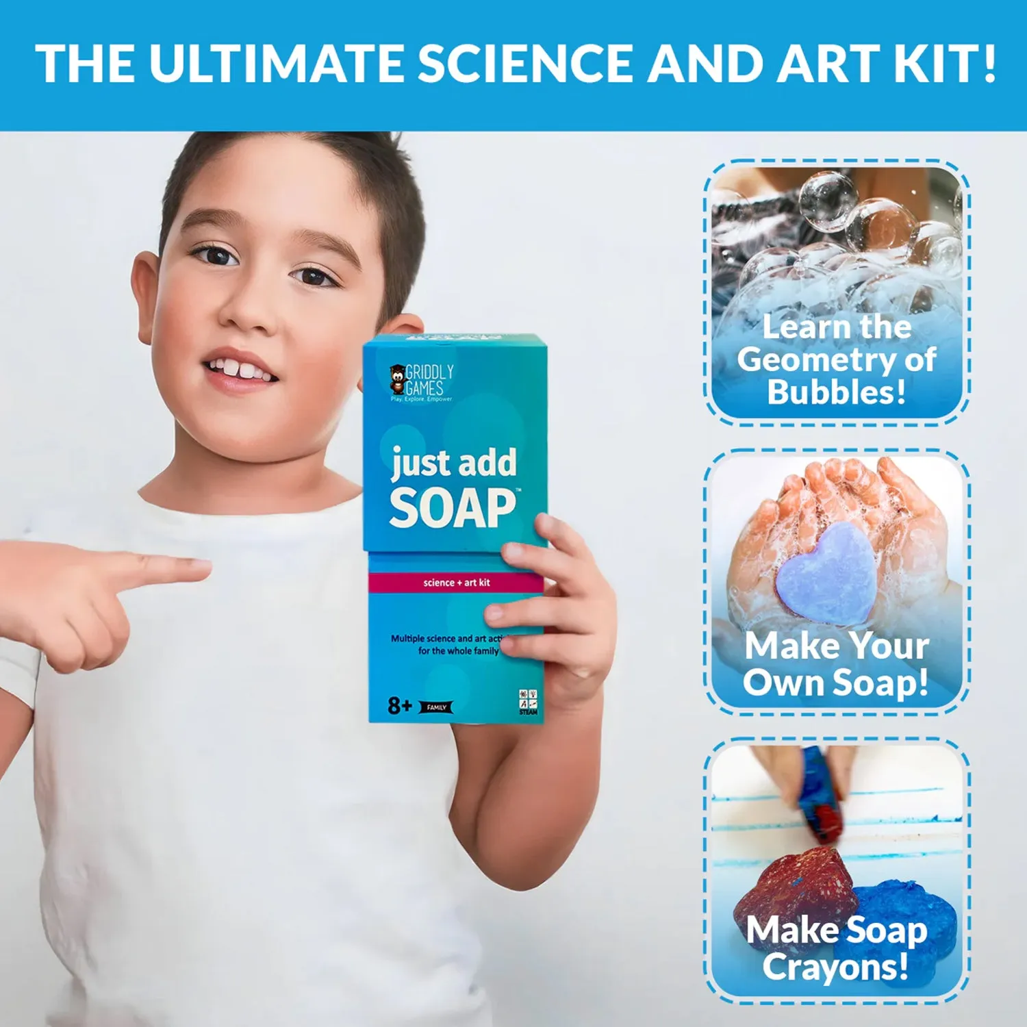 Griddly Kids Just Add Soap Science and Art Exploration Kit