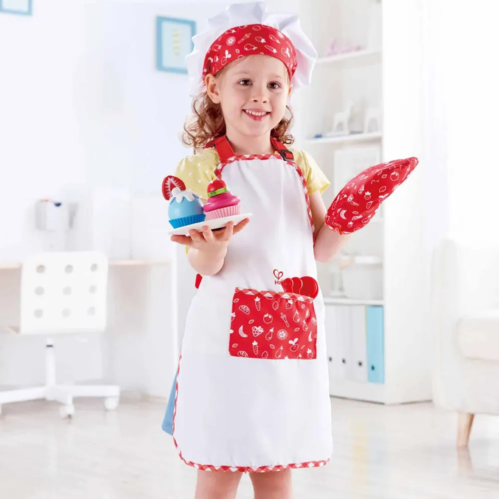 Hape 5pc Chef Pack - Red & White, Kitchen Dress Up Toy Playset