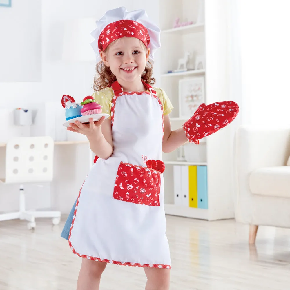 Hape 5pc Chef Pack - Red & White, Kitchen Dress Up Toy Playset