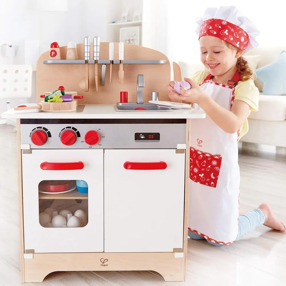 Hape 5pc Chef Pack - Red & White, Kitchen Dress Up Toy Playset
