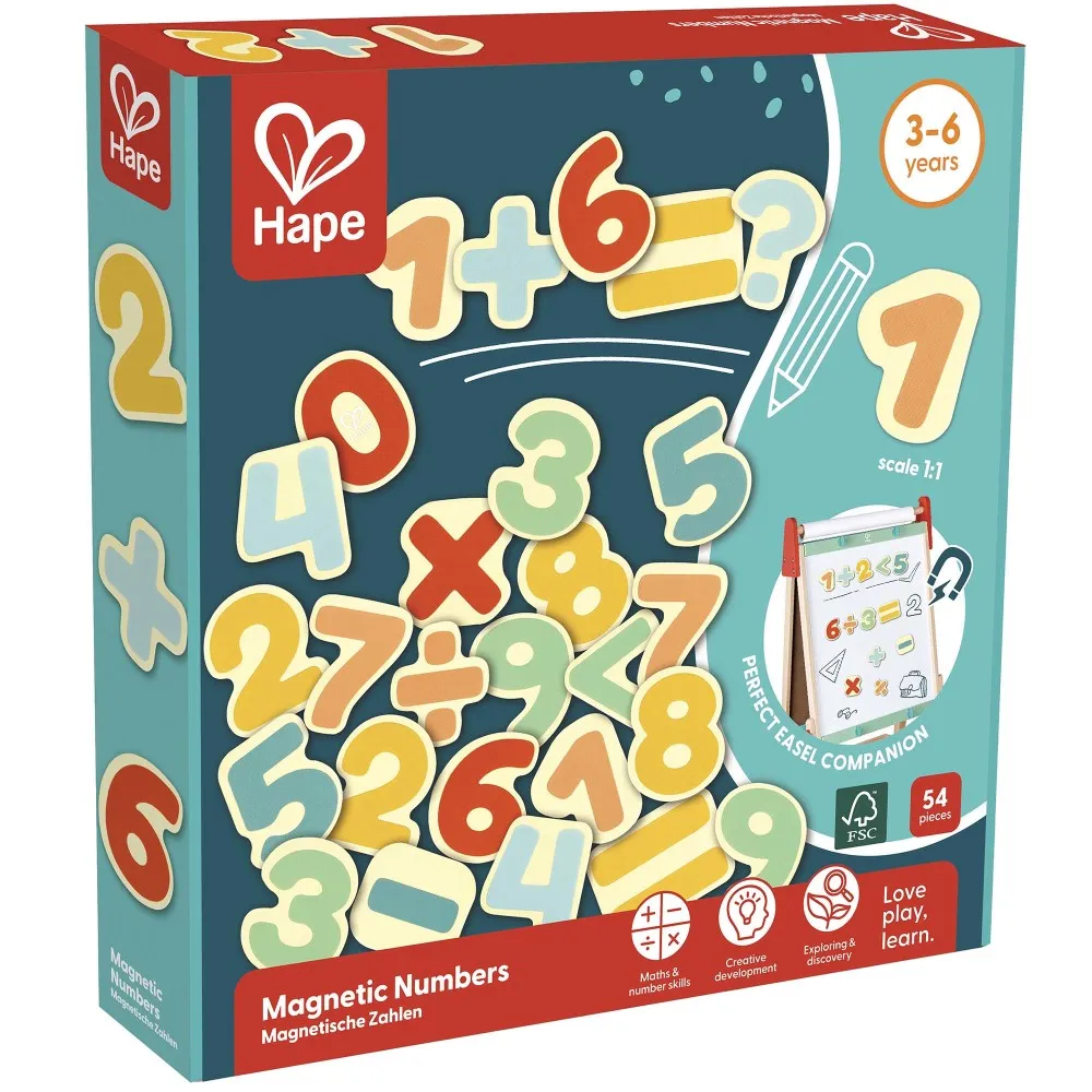 Hape Colorful Magnetic Wooden Numbers Set - 54 Pieces