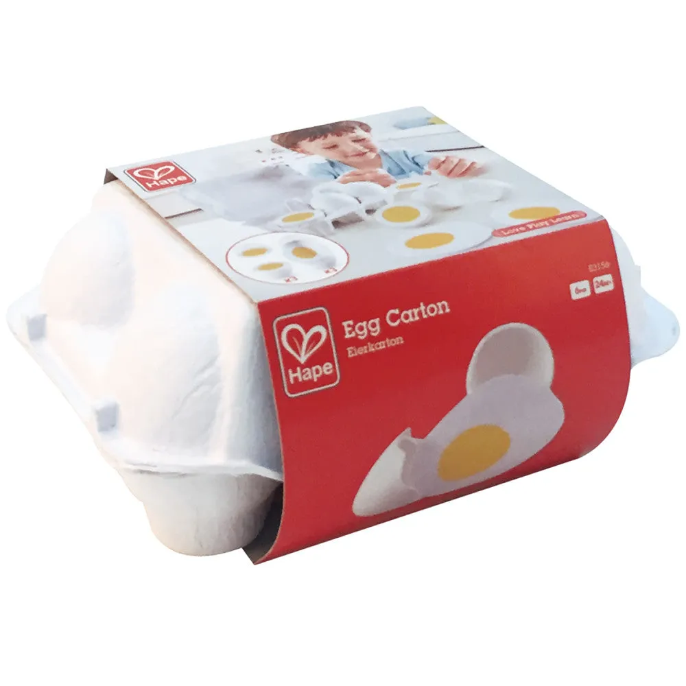 Hape Egg Carton Kitchen Playset - 6pc, Take Apart Egg Pieces