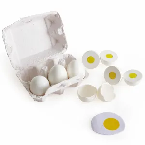 Hape Egg Carton Kitchen Playset - 6pc, Take Apart Egg Pieces