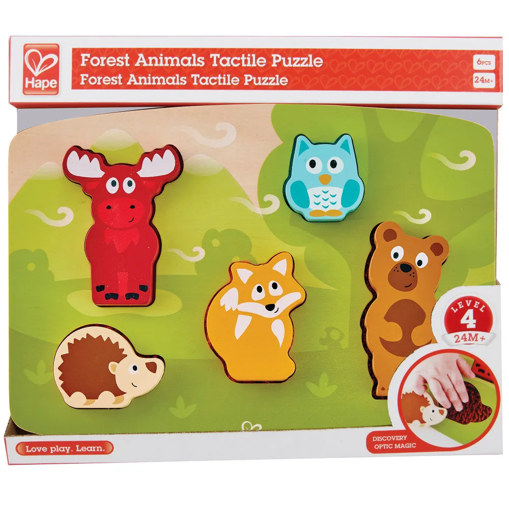 Hape Forest Friends 6pc Wooden Sensory Puzzle Toy