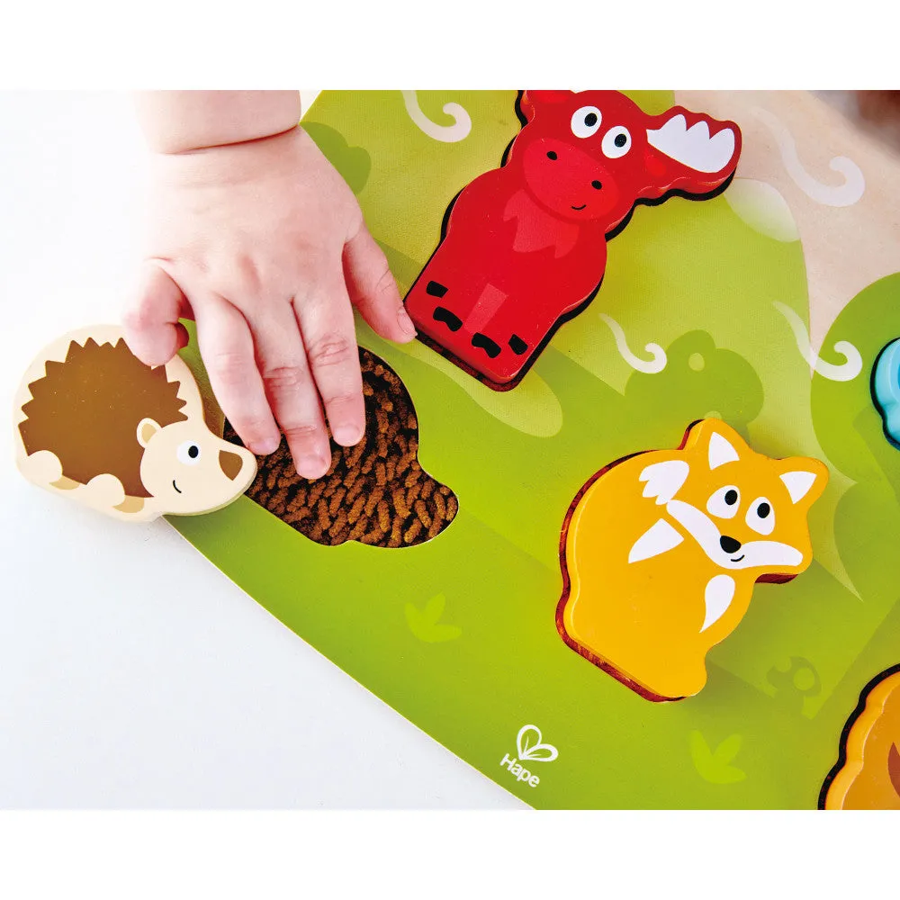 Hape Forest Friends 6pc Wooden Sensory Puzzle Toy