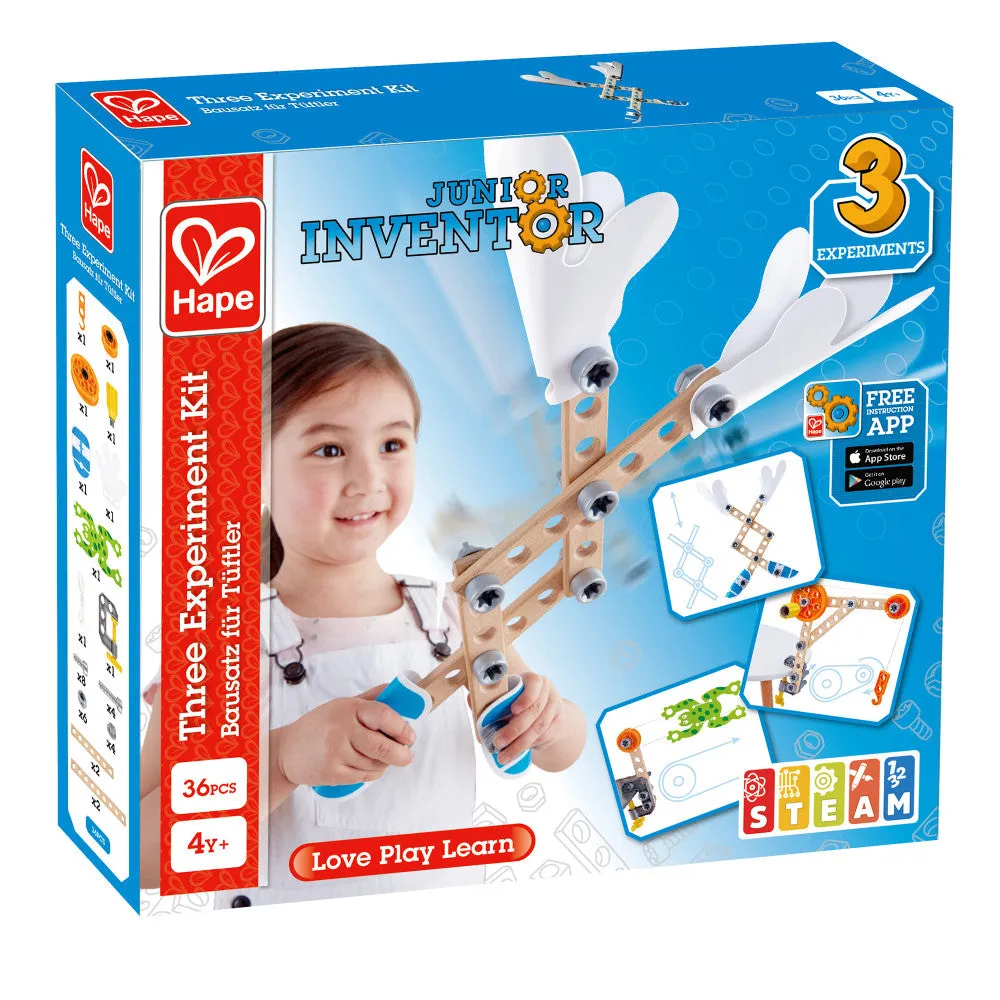 Hape Junior Inventor Three-Experiment Kit - 36pcs