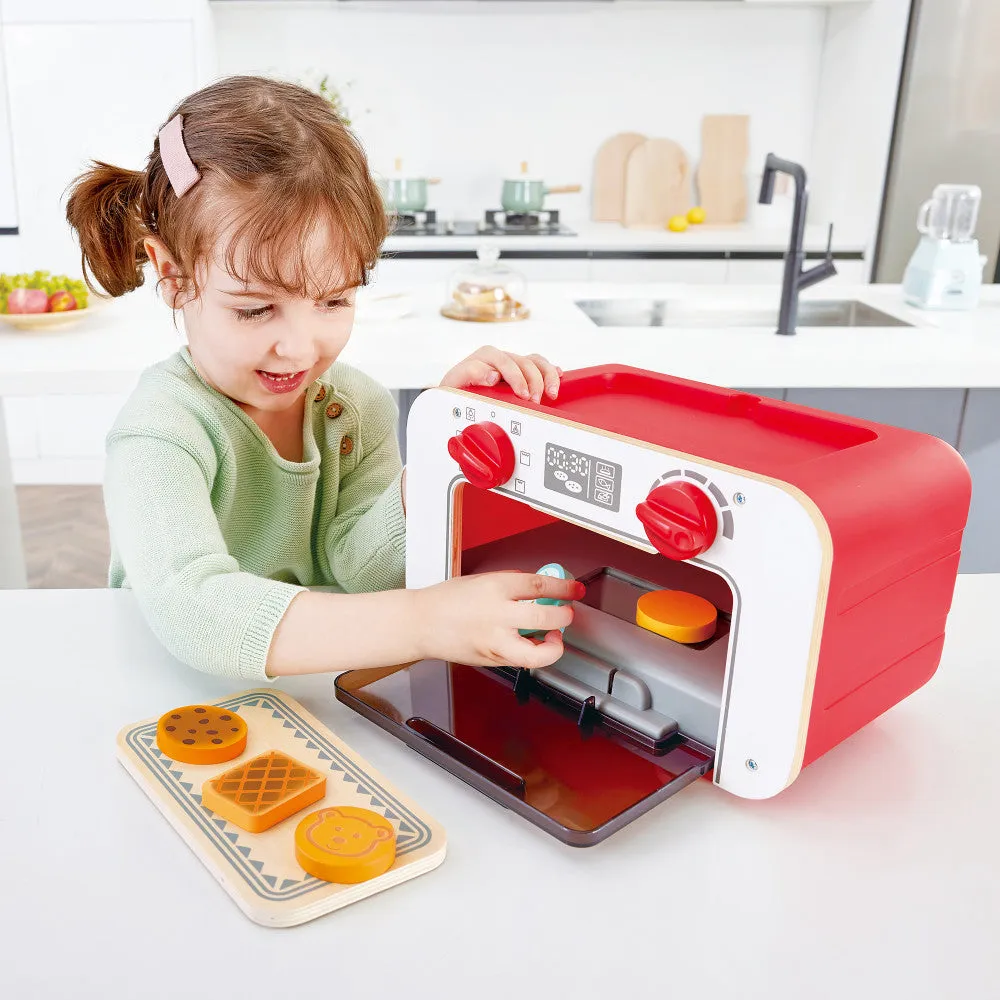 Hape My Baking Oven Playset with Magic Color-Changing Cookies - Red & White