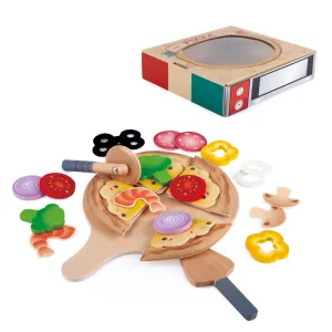 Hape Perfect Pizza Wooden Kitchen Playset - 29 Pieces for Kids Age 3 