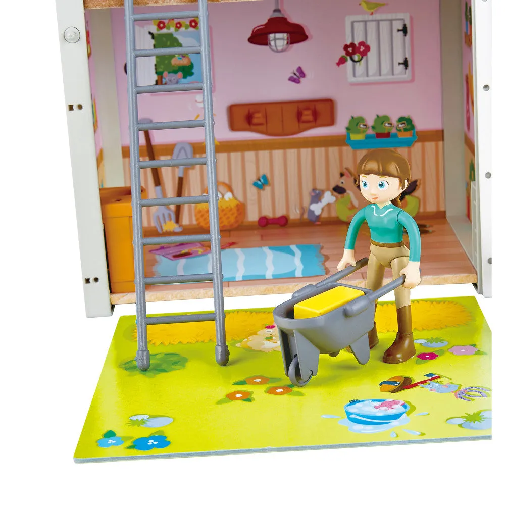 Hape Pony Club Ranch - 2-Level Wooden Barn Playset