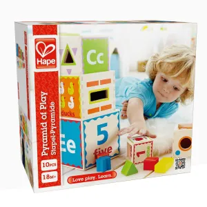 Hape Pyramid of Play - 5 Multifunctional Wooden Nesting Blocks
