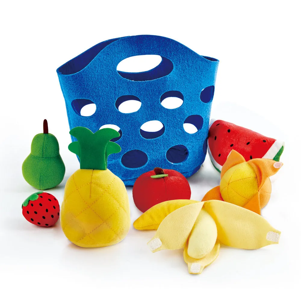 Hape Toddler Fruit Basket Playset - Soft Felt Pieces for Ages 18 mo 