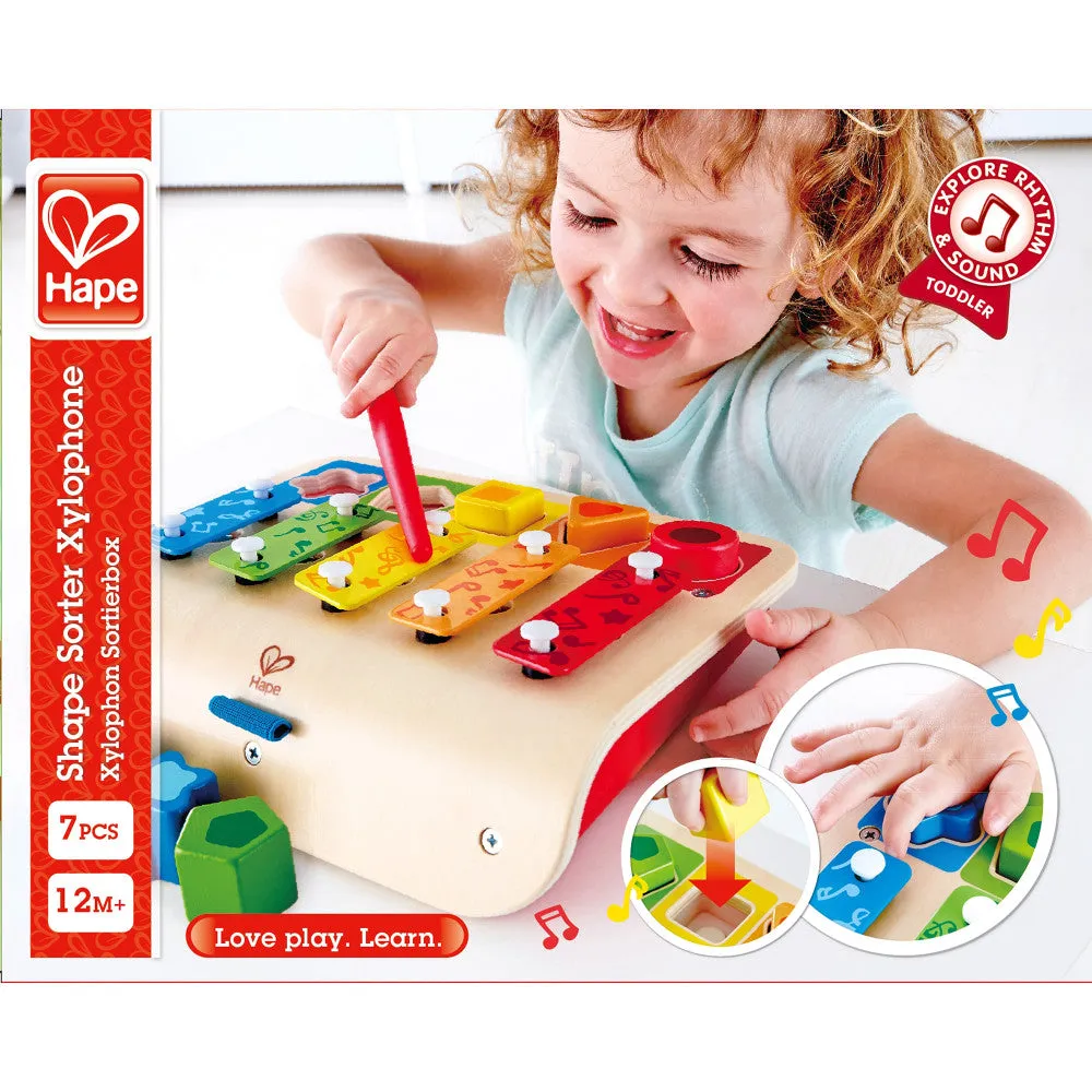 Hape Wooden Shape Sorter Xylophone - Interactive Musical Toy