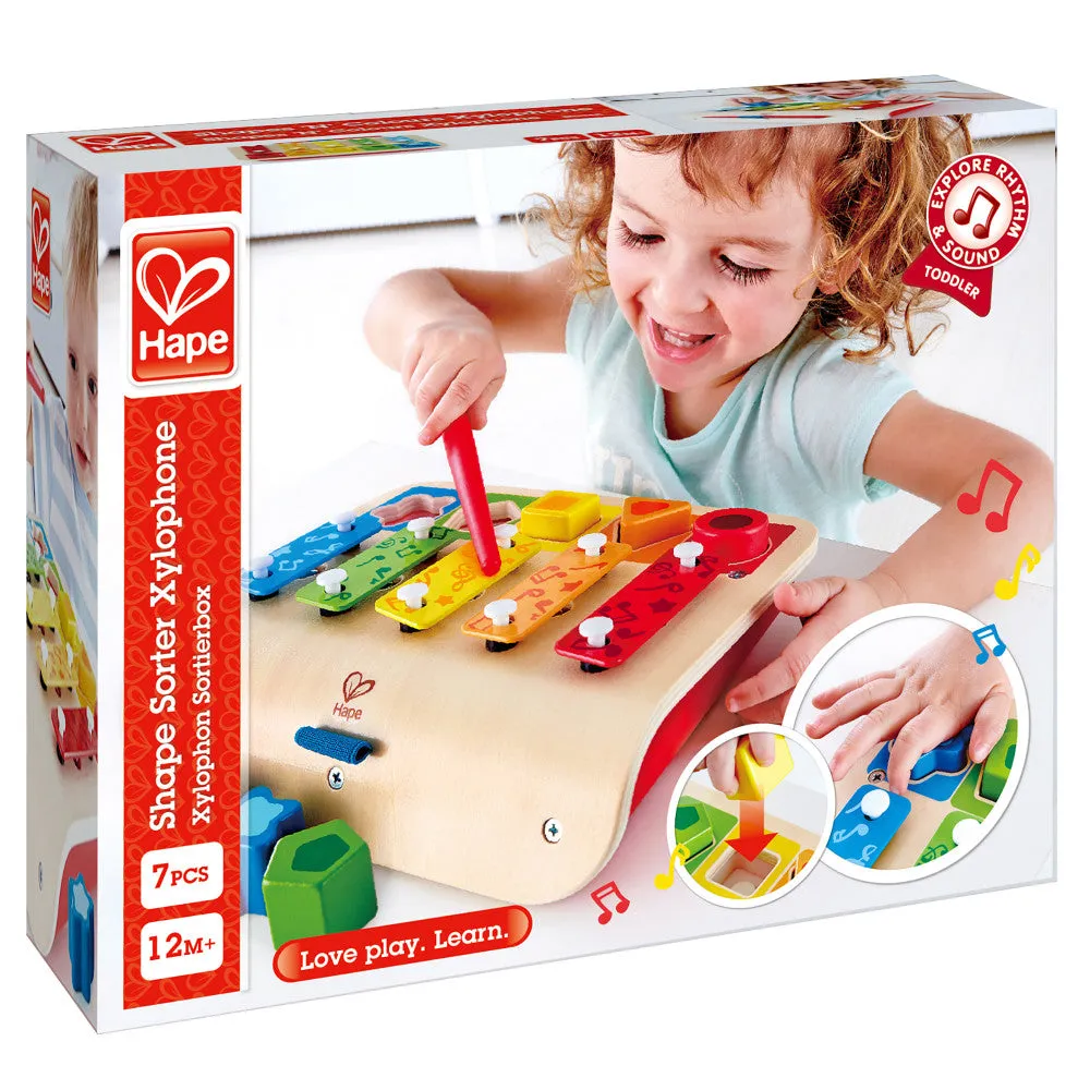 Hape Wooden Shape Sorter Xylophone - Interactive Musical Toy