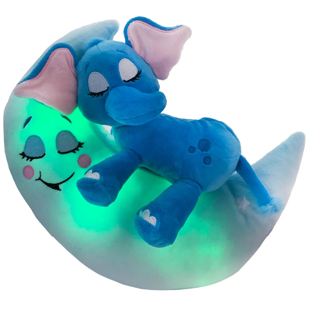 Happy Nappers Lullabrites 12 inch Interactive Elephant Plush - Blue