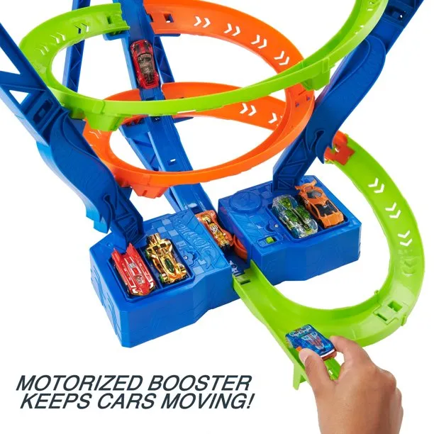 Hot Wheels HGV67 Action Spiral Speed Crash Track Set, With 1 Hot Wheels Car