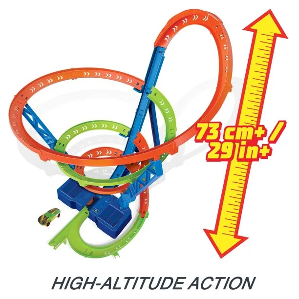Hot Wheels HGV67 Action Spiral Speed Crash Track Set, With 1 Hot Wheels Car