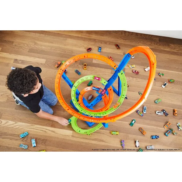 Hot Wheels HGV67 Action Spiral Speed Crash Track Set, With 1 Hot Wheels Car